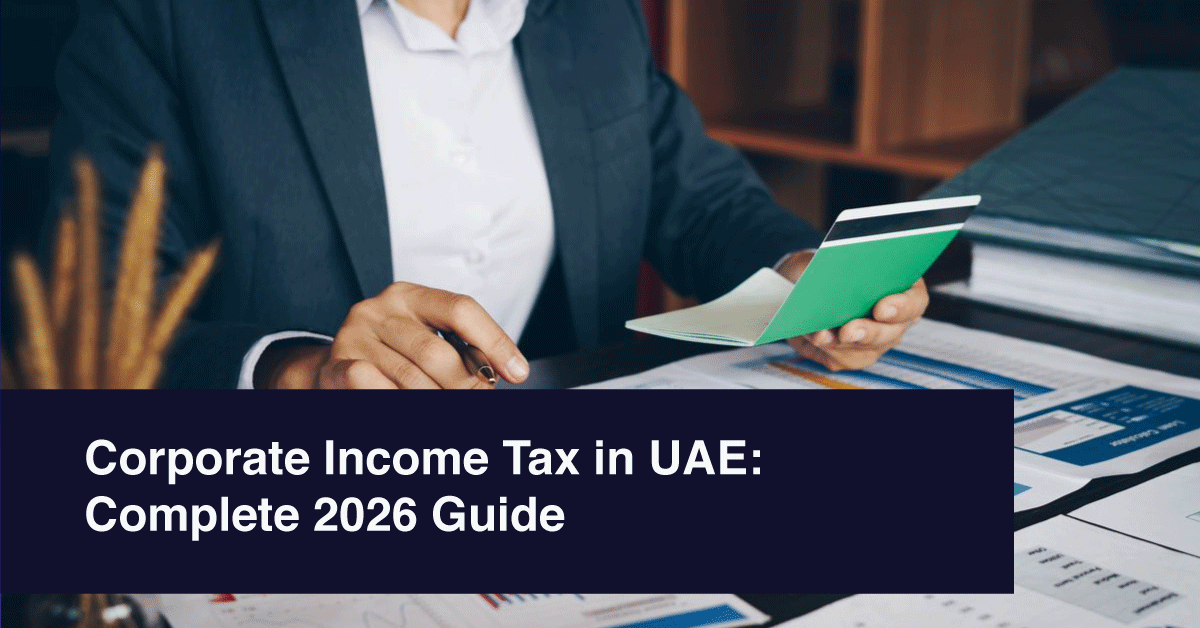 Professional accountant with tax documents, calculator, and financial charts representing accounting and tax services"